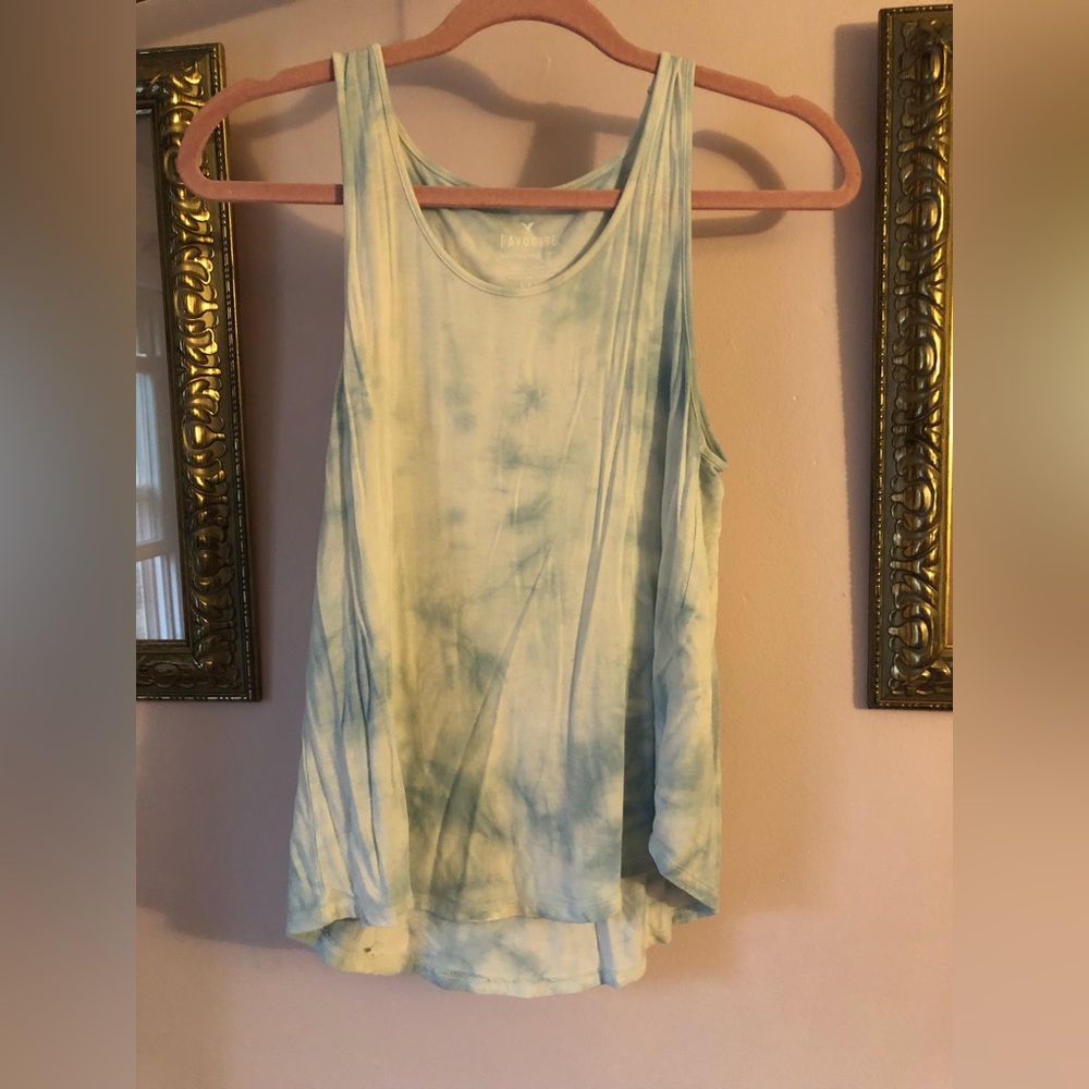 Very cute blue and white tie dye tank too - American Eagle